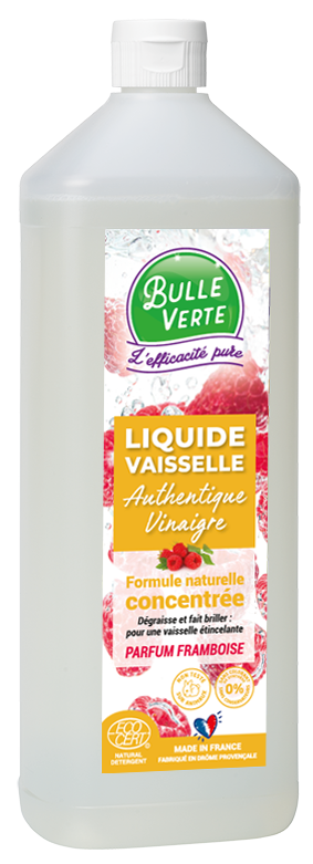 Bulle Verte -- Liquide vaisselle authentique vinaigre framboise - 1 L