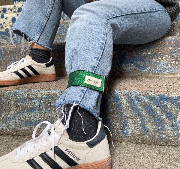 Serre pantalon paillettes vertes - 2