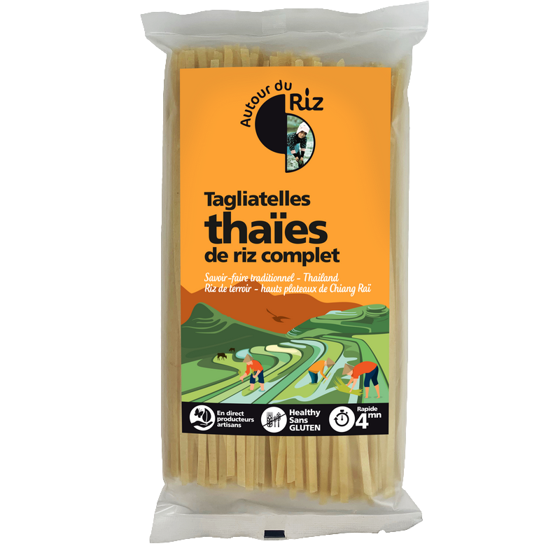 Autour du riz -- Tagliatelles thaïes de riz complet bio sans gluten - 400 g