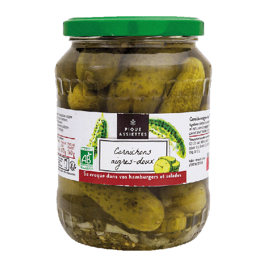 Pique Assiettes -- Cornichons aigres-doux bio - 360 g